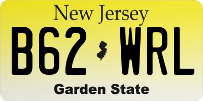 NJ license plate B62WRL