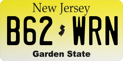 NJ license plate B62WRN