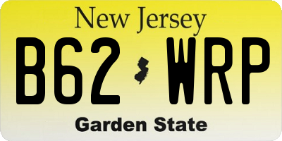 NJ license plate B62WRP