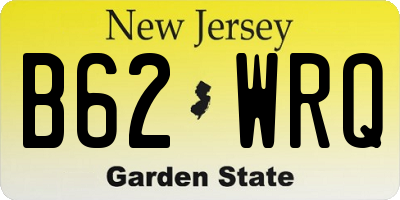 NJ license plate B62WRQ