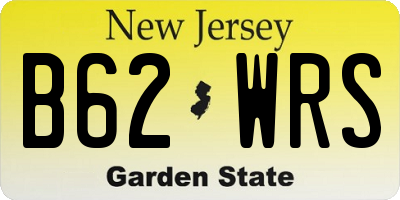 NJ license plate B62WRS