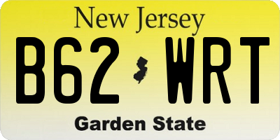 NJ license plate B62WRT