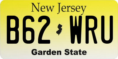 NJ license plate B62WRU