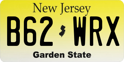 NJ license plate B62WRX