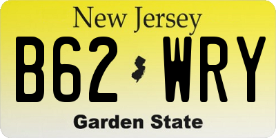 NJ license plate B62WRY