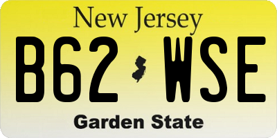 NJ license plate B62WSE