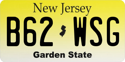 NJ license plate B62WSG
