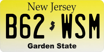 NJ license plate B62WSM