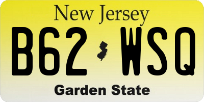 NJ license plate B62WSQ