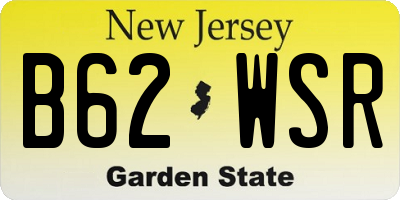 NJ license plate B62WSR