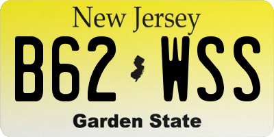 NJ license plate B62WSS