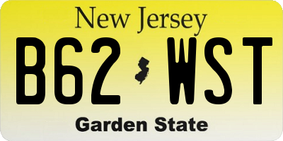 NJ license plate B62WST