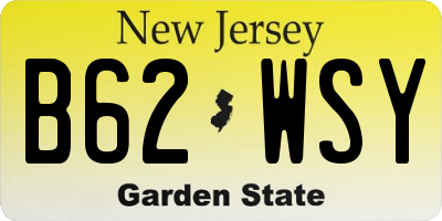 NJ license plate B62WSY