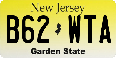 NJ license plate B62WTA