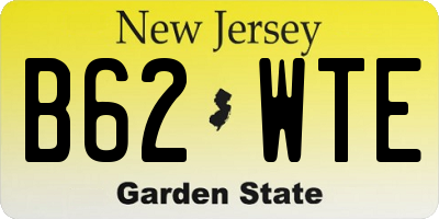 NJ license plate B62WTE