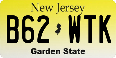 NJ license plate B62WTK