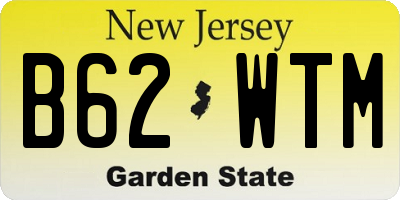 NJ license plate B62WTM