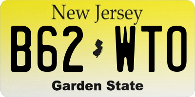 NJ license plate B62WTO