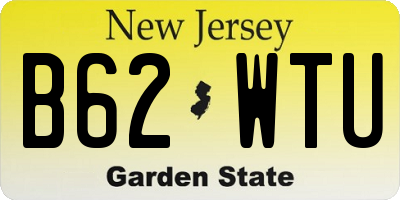 NJ license plate B62WTU