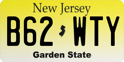 NJ license plate B62WTY