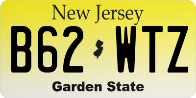 NJ license plate B62WTZ