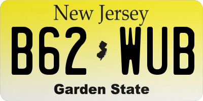 NJ license plate B62WUB