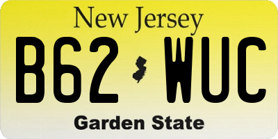 NJ license plate B62WUC
