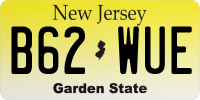NJ license plate B62WUE