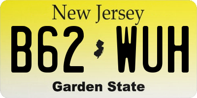NJ license plate B62WUH