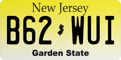 NJ license plate B62WUI