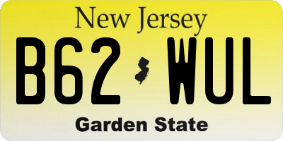 NJ license plate B62WUL