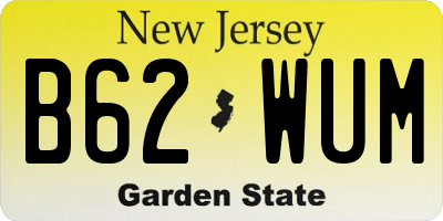 NJ license plate B62WUM