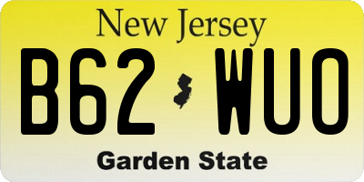 NJ license plate B62WUO