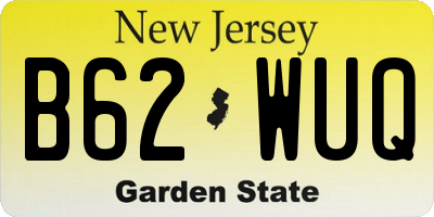 NJ license plate B62WUQ