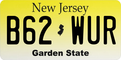 NJ license plate B62WUR