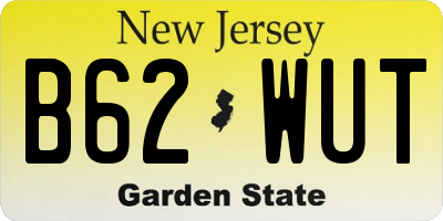 NJ license plate B62WUT