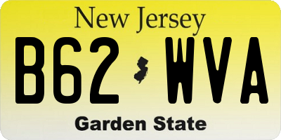 NJ license plate B62WVA
