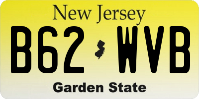 NJ license plate B62WVB