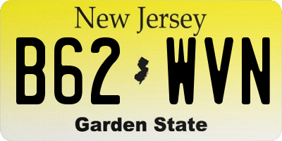 NJ license plate B62WVN