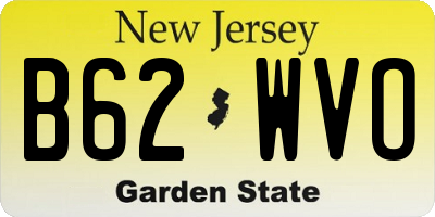 NJ license plate B62WVO