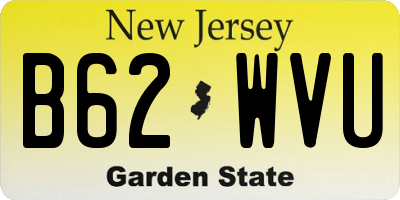 NJ license plate B62WVU