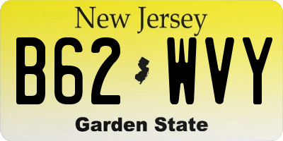 NJ license plate B62WVY