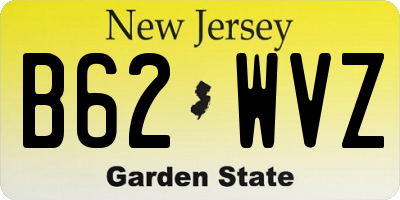 NJ license plate B62WVZ