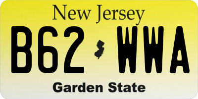 NJ license plate B62WWA