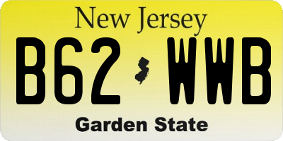 NJ license plate B62WWB
