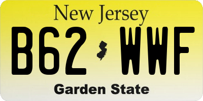NJ license plate B62WWF