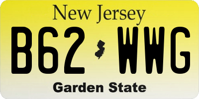 NJ license plate B62WWG