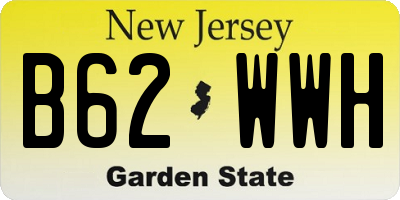 NJ license plate B62WWH