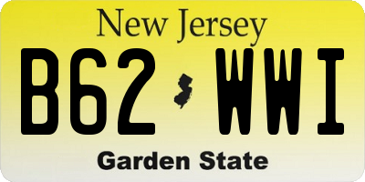 NJ license plate B62WWI