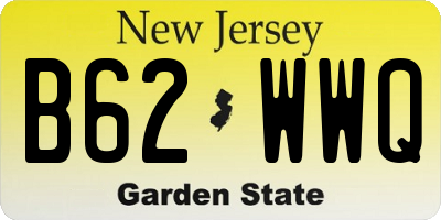NJ license plate B62WWQ